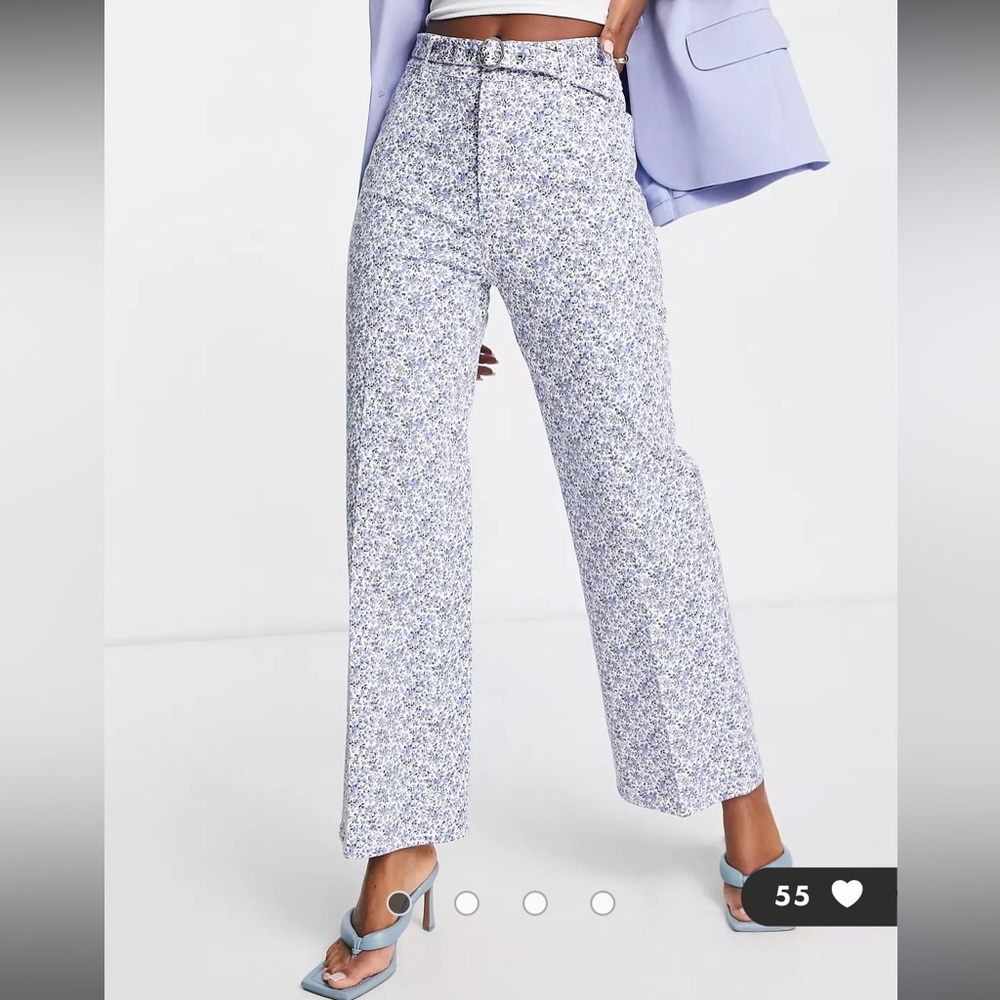 & Other Stories wide leg jeans in blue floral print